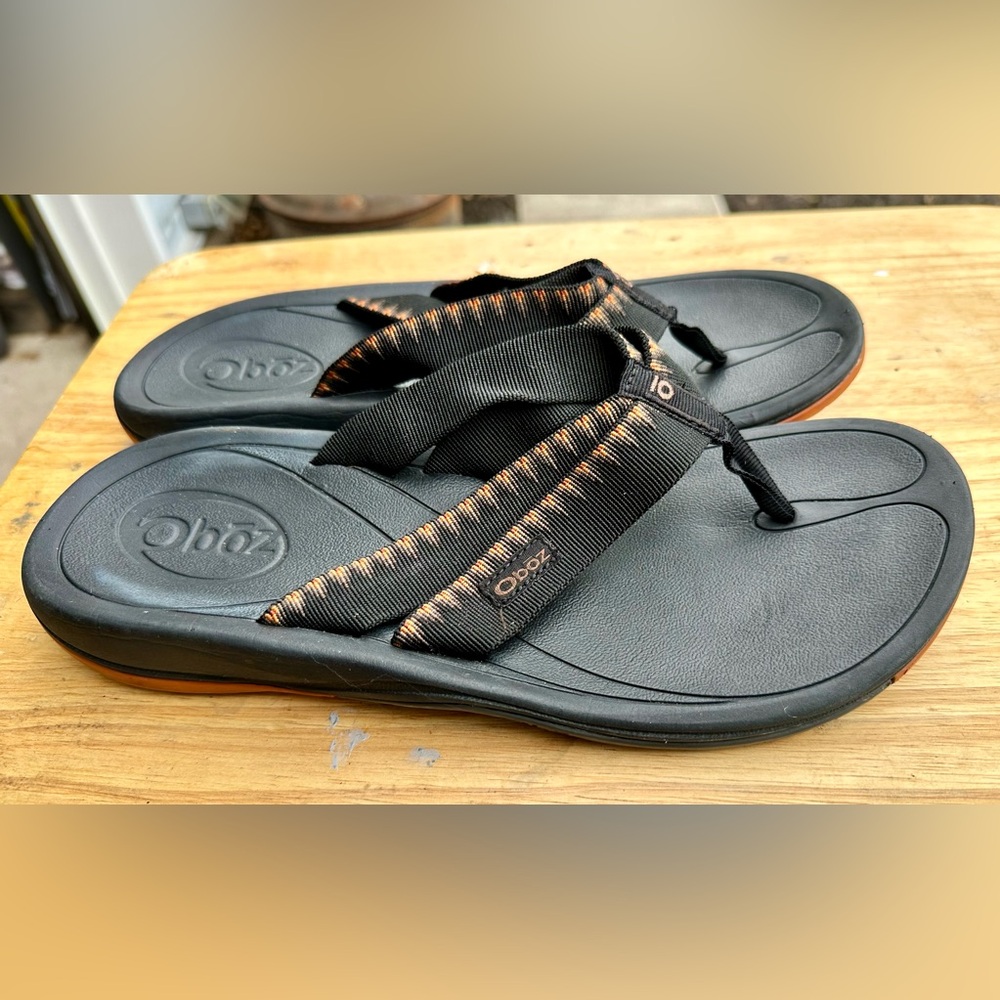 Oboz Black Outdoor Hiking Trail Flip flop Sandel Mens Size 10